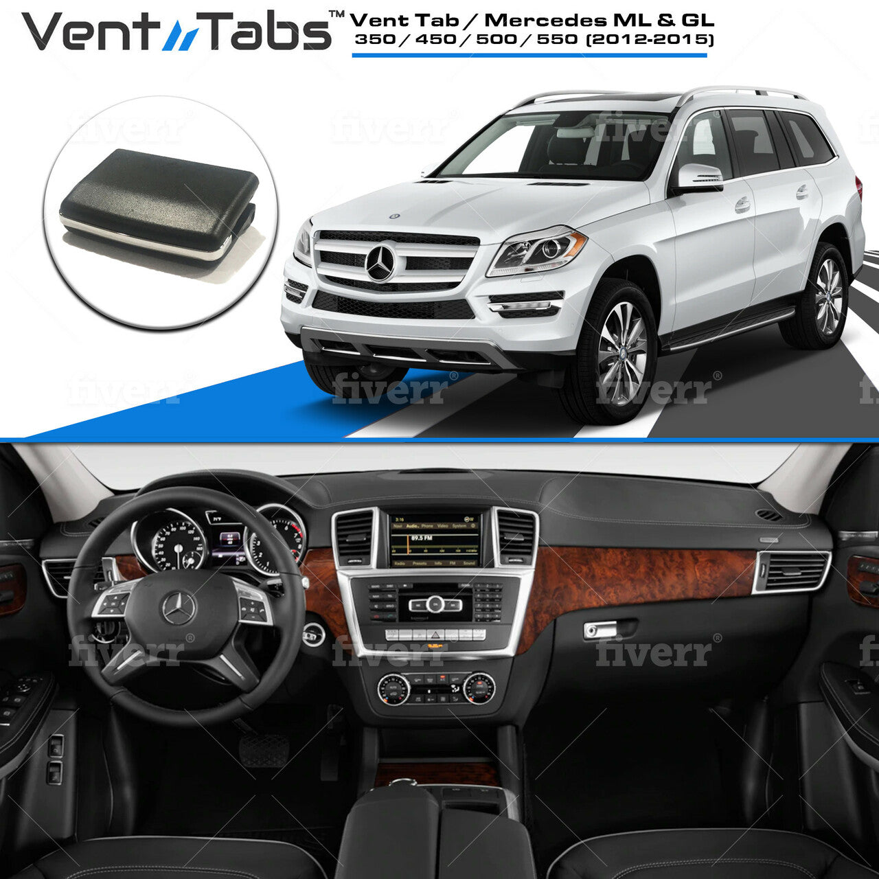 Vent Tabs / Mercedes ML 350 / 450 / 500 / 550 ( W166) (2012-2015) for AC Air Vent repair