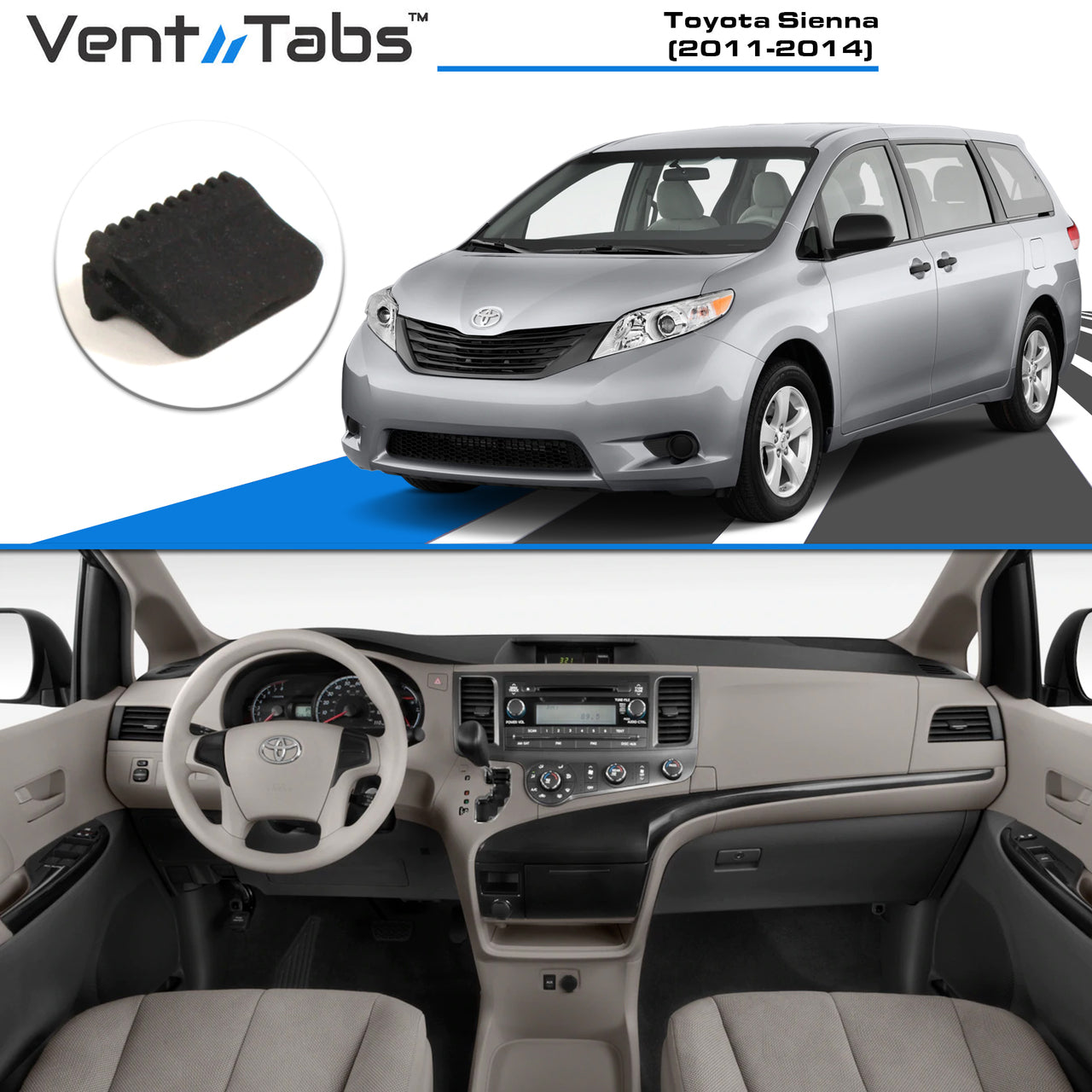 VentTabs / Toyota Sienna (2011-2014) for AC vent repair