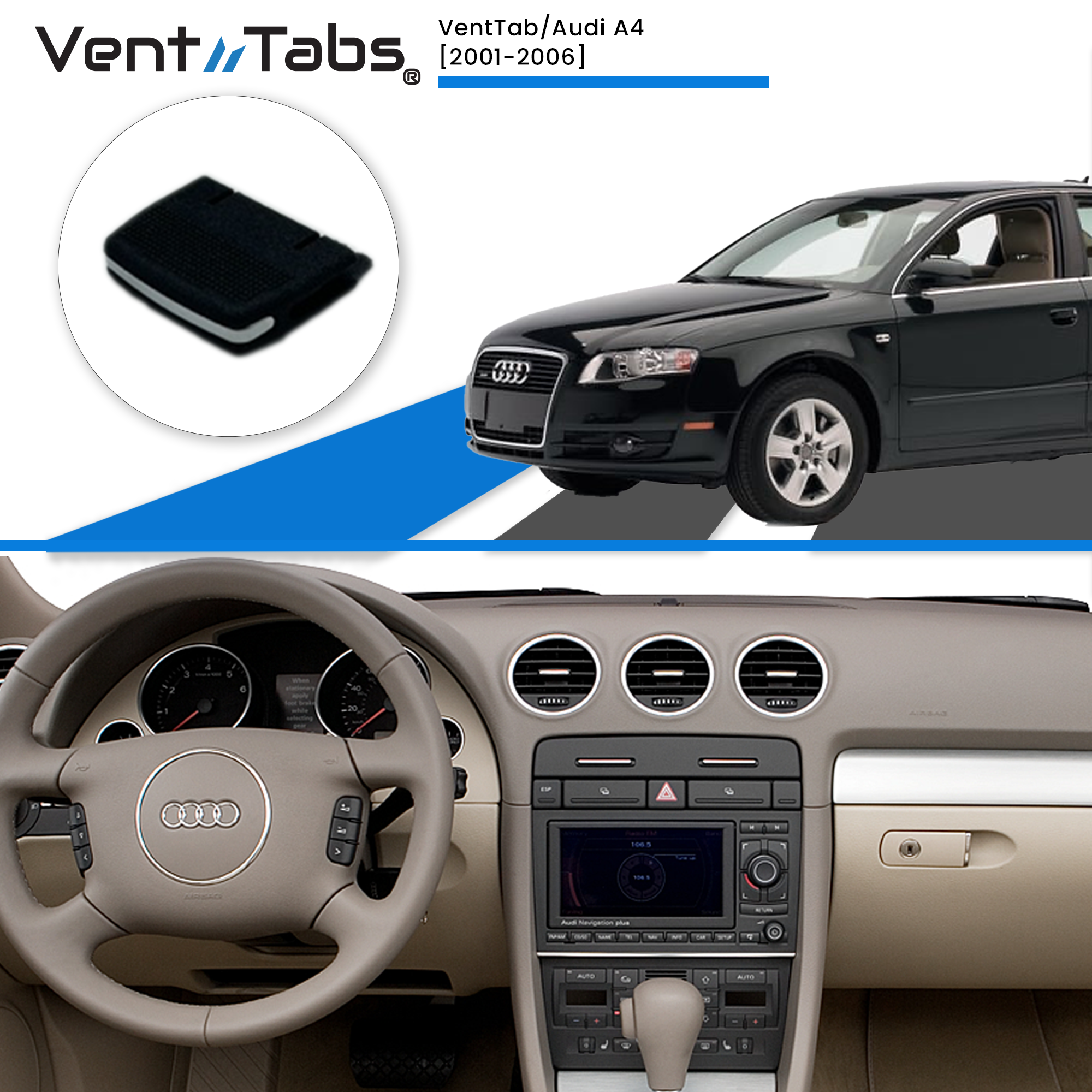 VentTabs / Audi A4 (2001-2006) for AC Air Vent repair